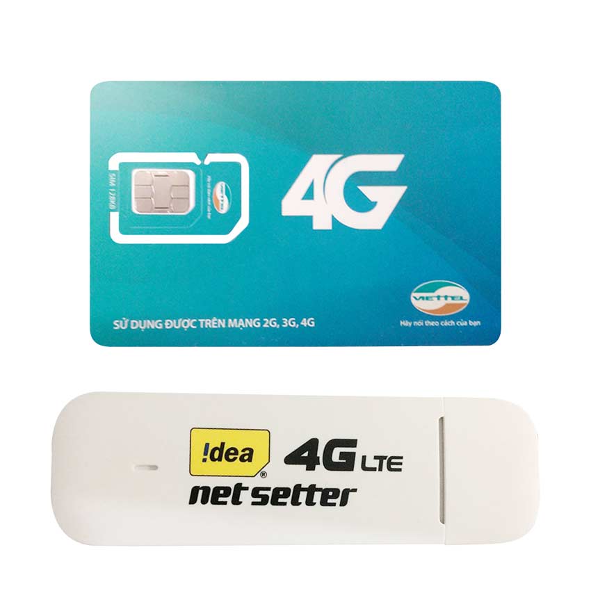 USB 4G Huawei E3372 | Dcom 4G cho tốc độ lướt web chóng mặt + Sim Viettel 3G/4G 3GB /Ngày - Hàng Nhập khẩu