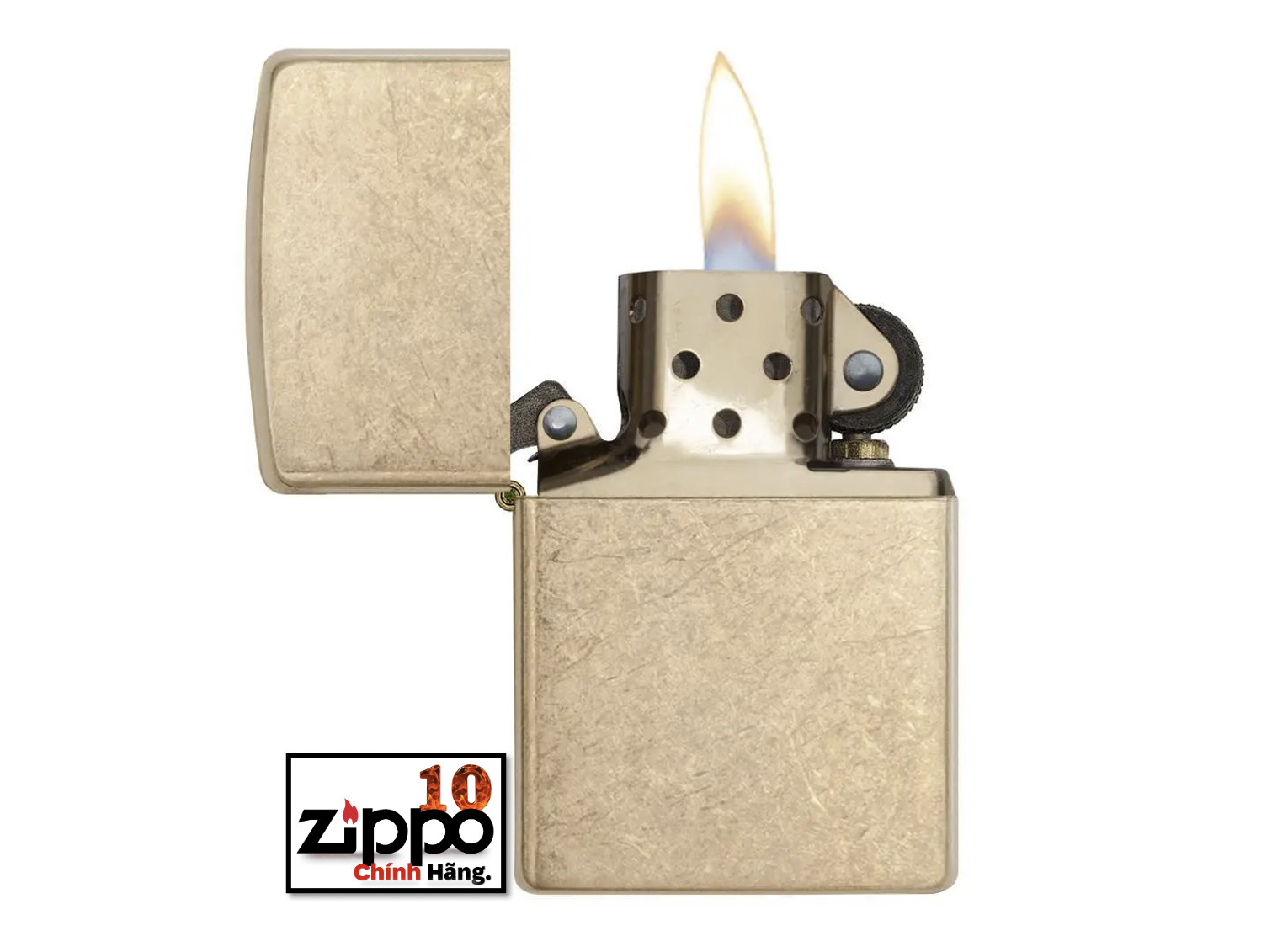 Bật lửa Zippo 28496 Tumbled Brass Armor - Chính hãng 100%