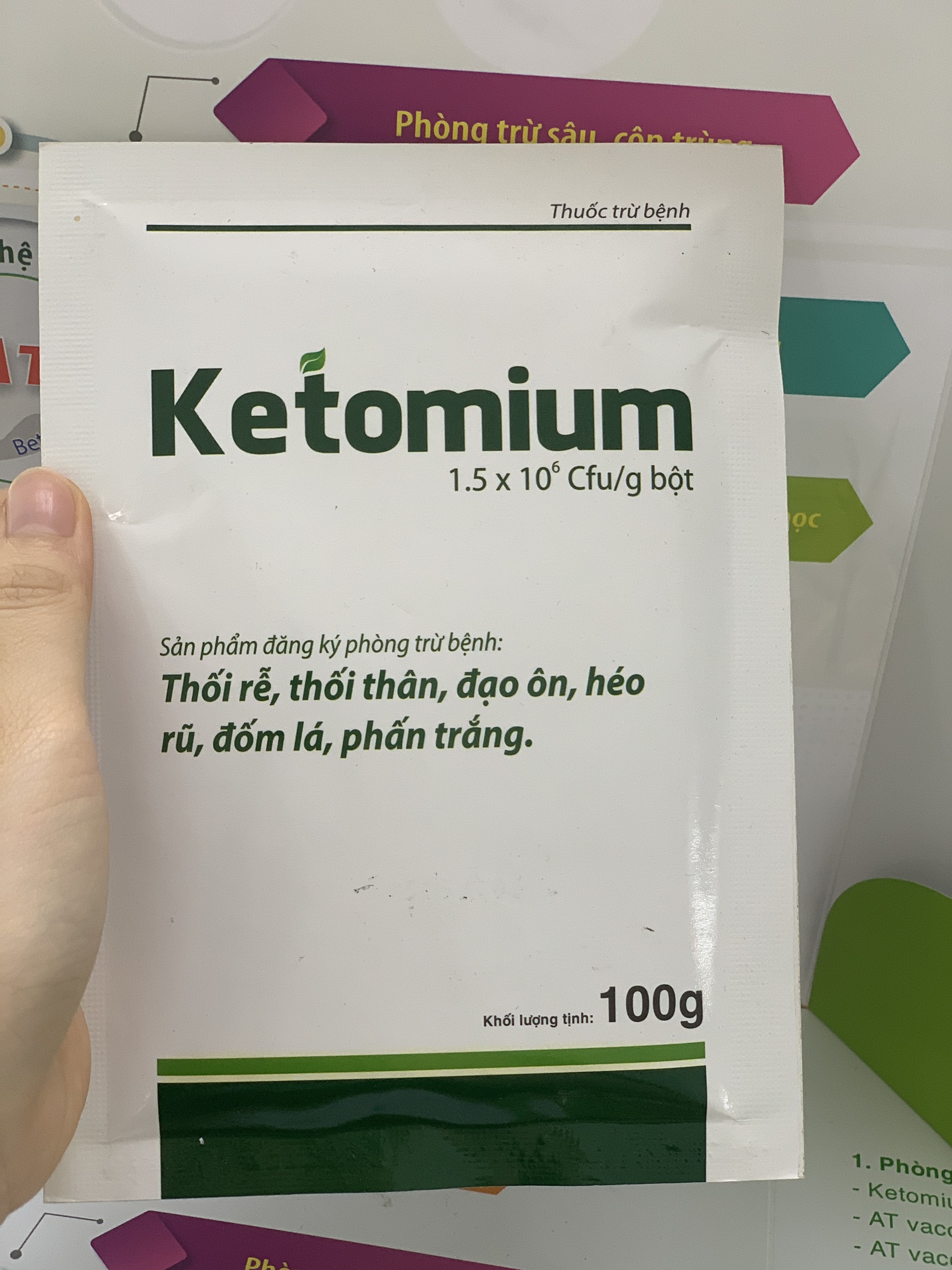 Thuốc Trị Nấm Bệnh AT Phòng Trừ Thán Thư, Thối Cổ rễ, Thối Quả, Đốm Vòng – Ketomium Đậm Đặc 100g