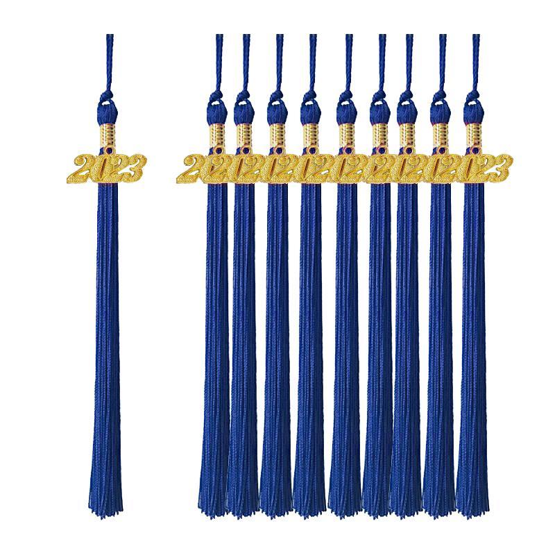 10Pcs 2023 Graduation Cap Tassels Single Color 15 inch for Party Accessories