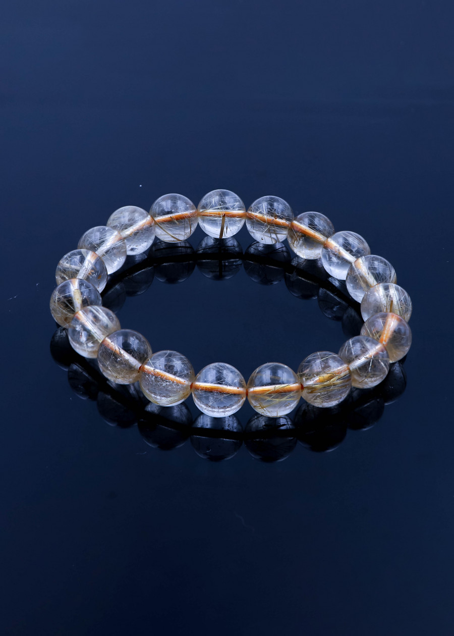 Vòng thạch anh tóc vàng by Anqlo Lusso 10mm-5A