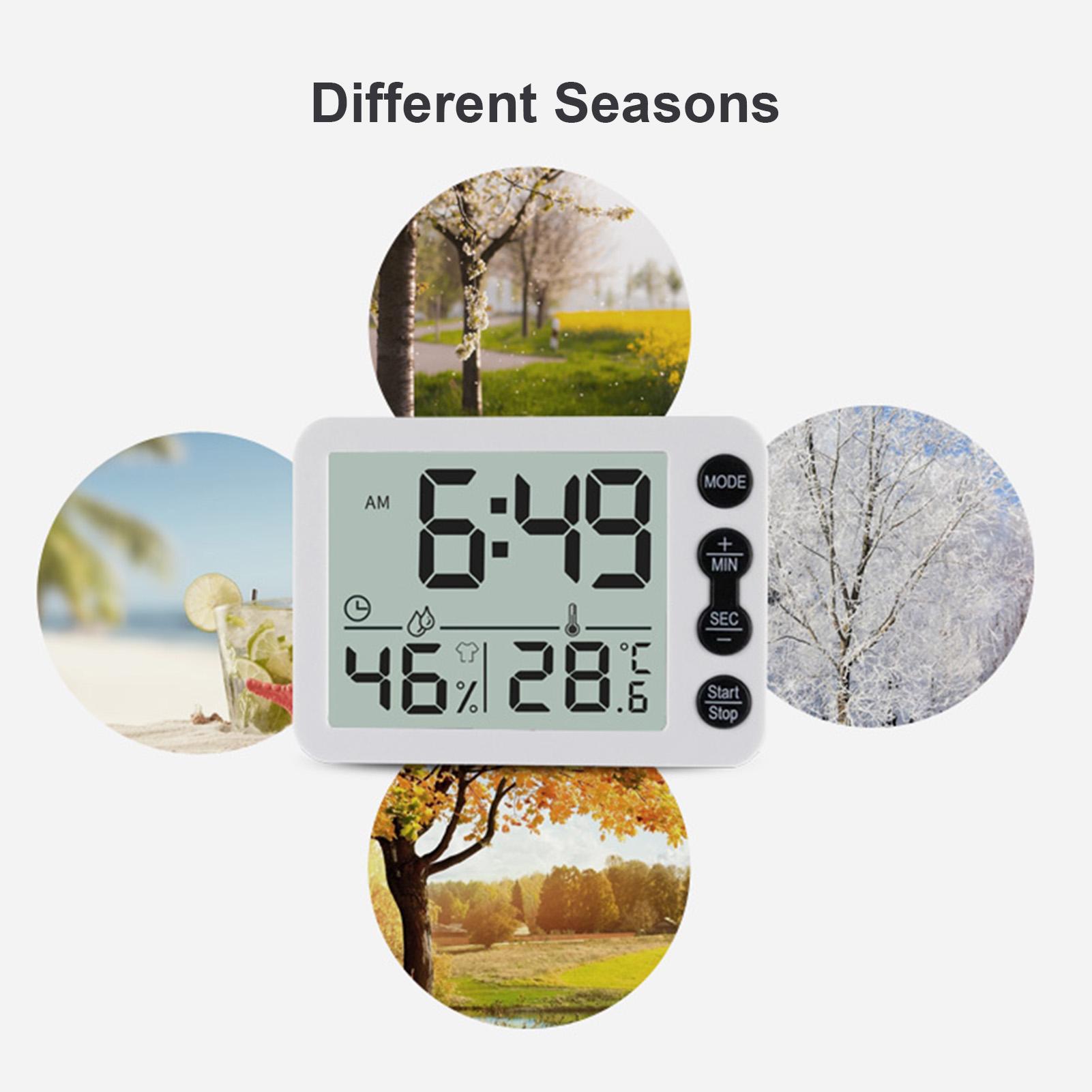 Đồng hồ đo nhiệt độ ẩm trong nhà màn hình lớn có nam châm hút