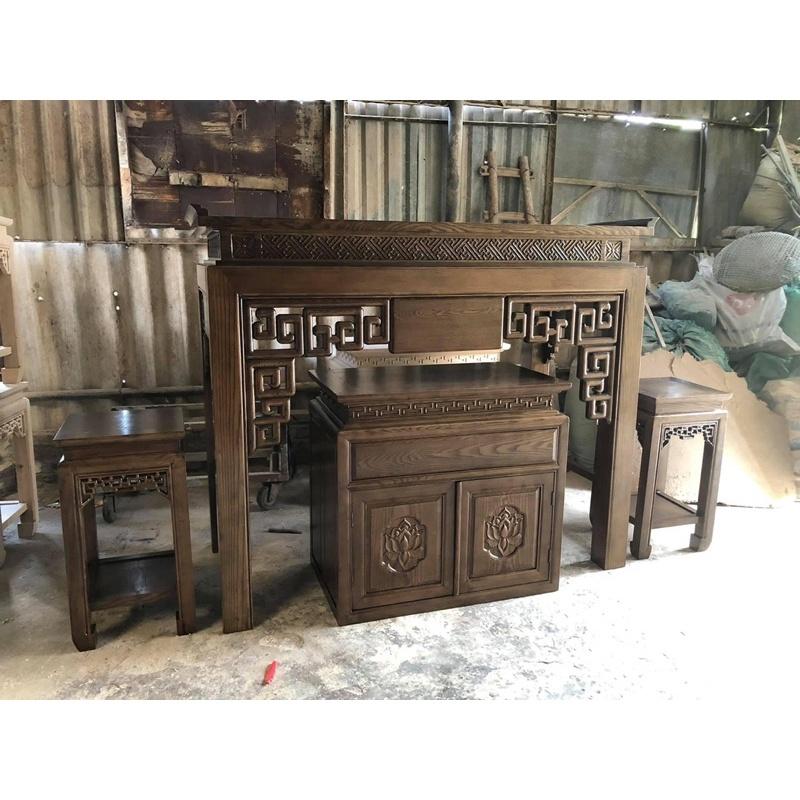 Bàn thờ gỗ sồi 107cm mẫu hiện đại