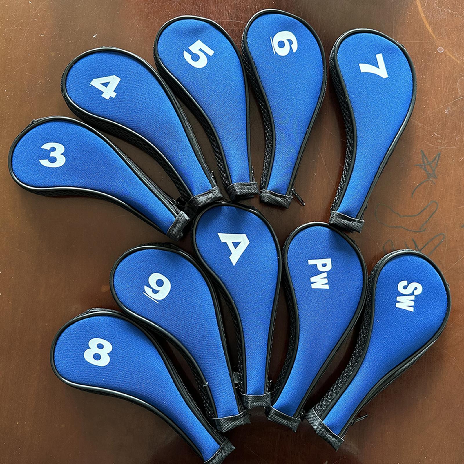 10x Golf Iron Headcover Golf Club Head Cover Putter Sleeve for Outdoor Sports Training