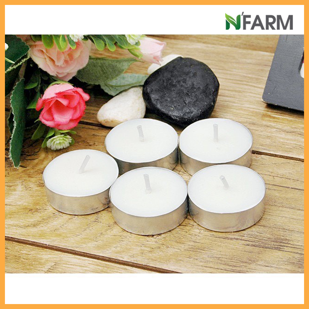 Hộp 100 Viên Nến Tealight Sáp Cọ N'Farm An Toàn Sức Khỏe (4 giờ)/ Dùng kết hợp đèn xông và tinh dầu/ Khử mùi và đuổi côn trùng hiệu quả.