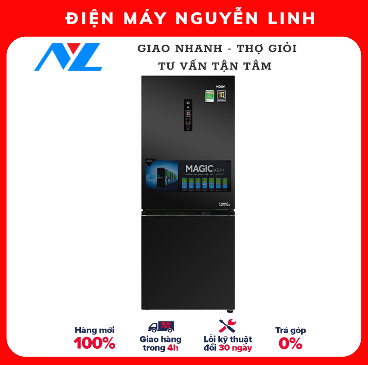 Tủ lạnh Aqua Inverter 260 lít AQR-I298EB BS (HÀNG CHÍNH HÃNG)