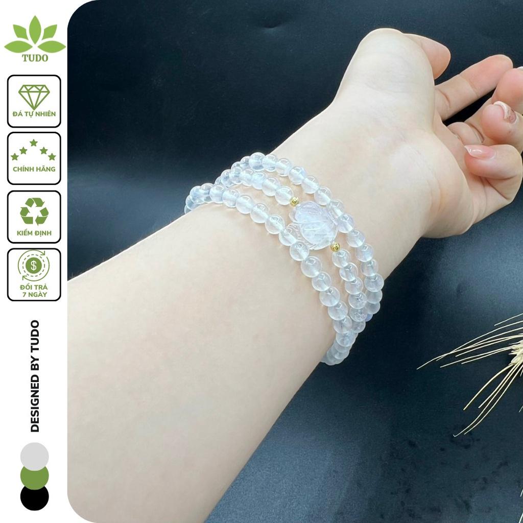 Vòng Phong Thủy Mệnh Kim, Thủy TUDO VCVMOON AU10K Charm Hồ Ly, Chuỗi Hạt quấn 3 vòng B23K1100