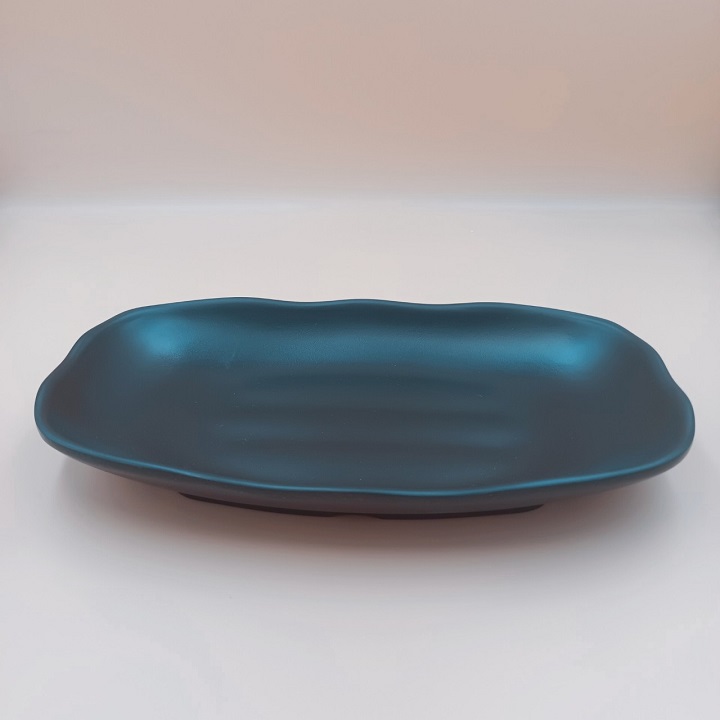 Đĩa Bầu Dục Sâu Melamine đen nhám chống cháy siêu bền hàng nhập khẩu