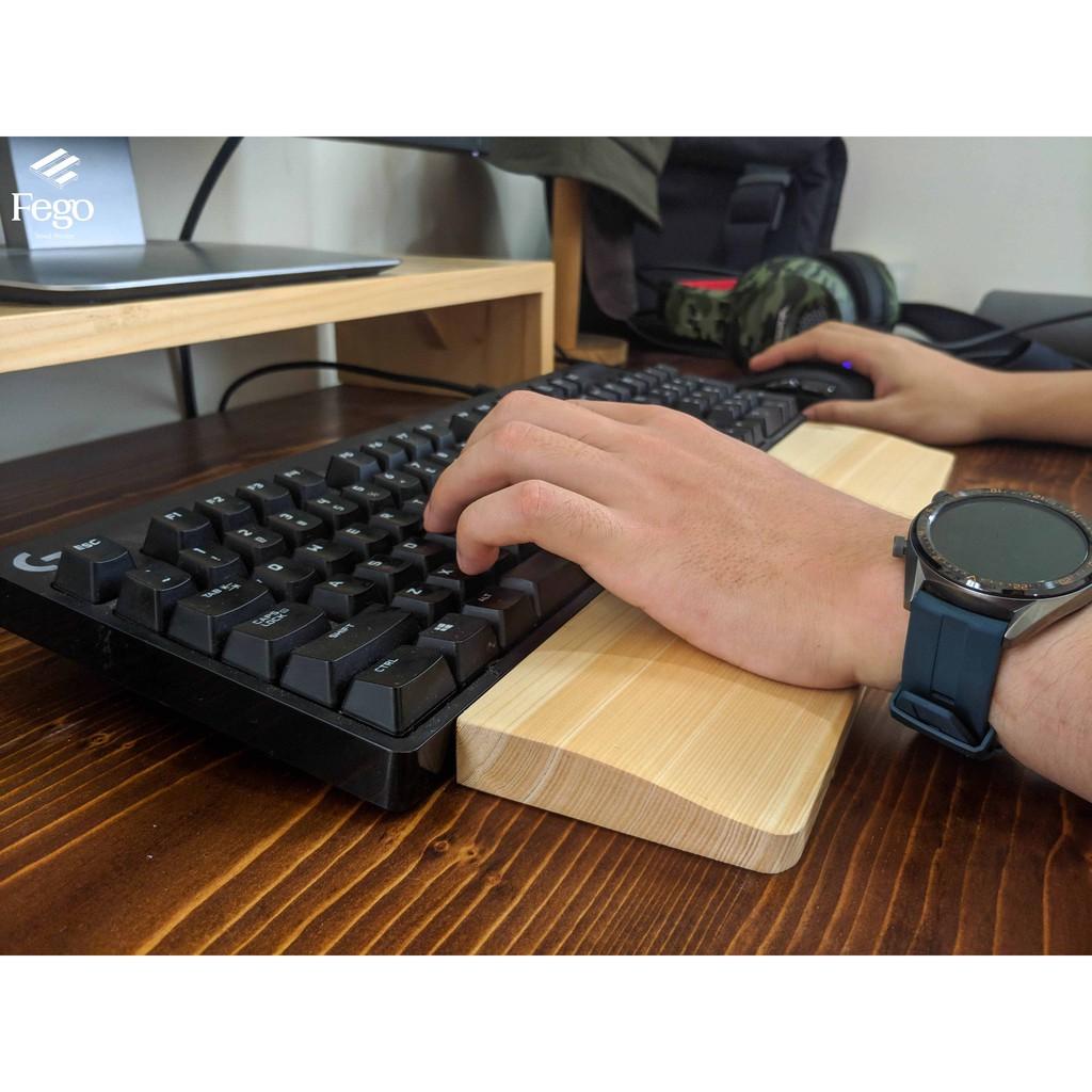 Kê lót tay bàn phím bằng gỗ tự nhiên chống trượt
