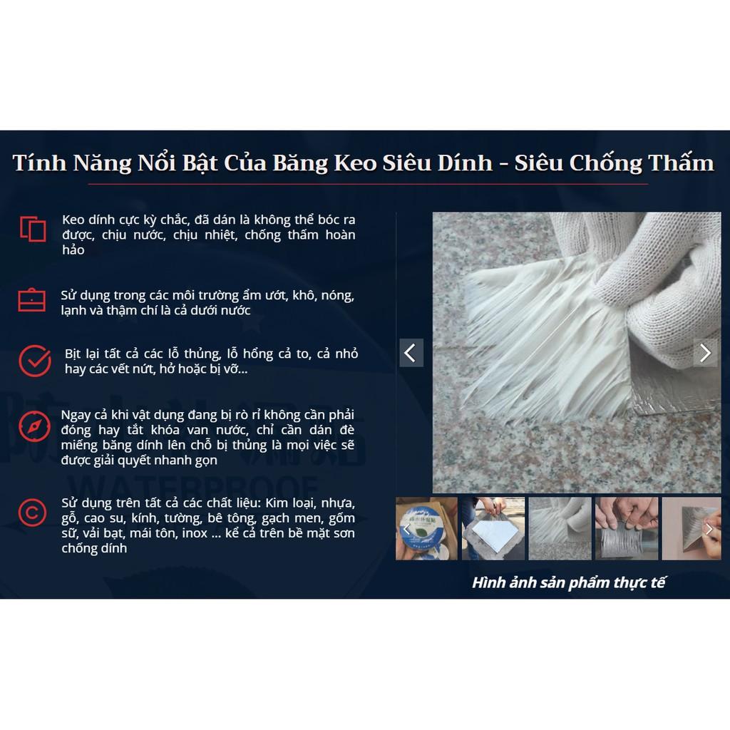Băng Keo Dán Đa Năng Siêu Dính Chống Thấm, Dột Trần Nhà, Mái Tôn... dài 5m