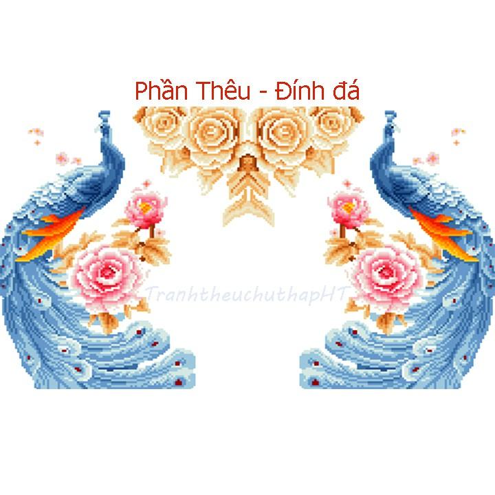 Tranh đính đá - Tranh thêu chữ thập vợ chồng LV191, LV3131 - tự thêu