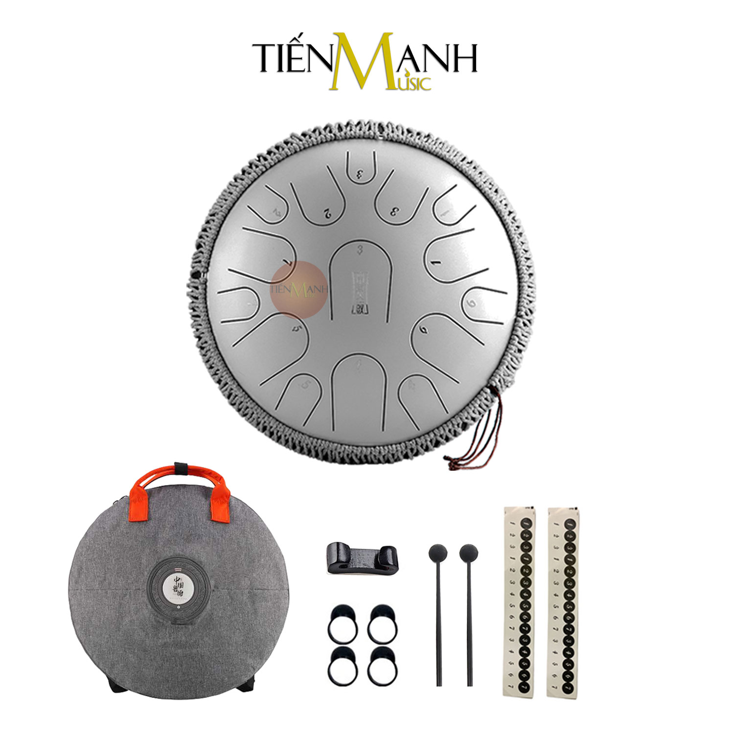 Trống Tank Hluru 15 Tone TBP15 Cao Cấp (Tone C & D Tùy Chọn - Steel Tongue Drum Lưỡi Thép Không Linh) Hàng Chính Hãng - Kèm Móng Gẩy DreamMaker