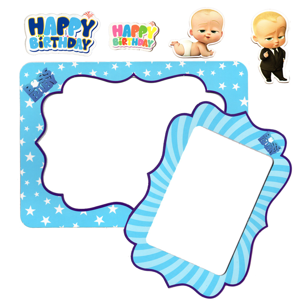 2 khung hình giấy để bàn trang trí sinh nhật - boss baby