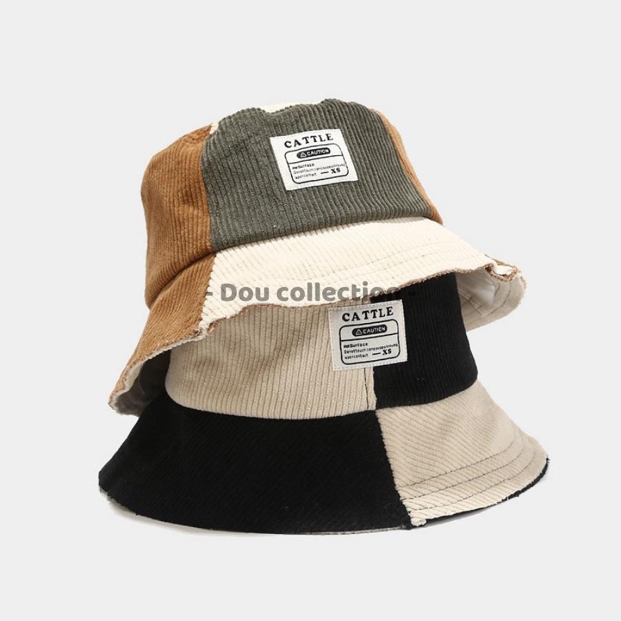 Mũ Nón Bucket Retro Unisex Vành Ngắn Phôi 2 Màu Phong Cách Hàn Quốc - Chất Liệu Nhung - Mã NV034