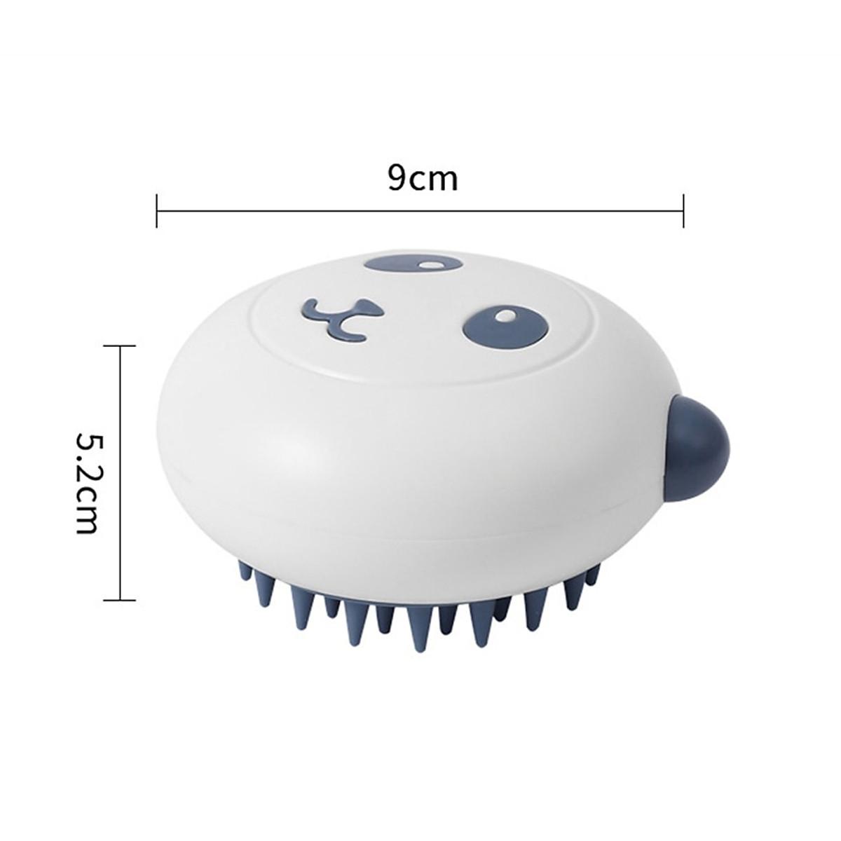 Bàn Chải Silicon Cao Cấp Tắm Gội Chải Lông Massage Cho Chó Mèo Có Chỗ Đựng Sữa Tắm Hình Gấu Siêu Dễ Thương