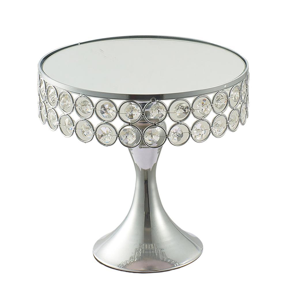 Nordic Style Metal Wedding Cake Stand Mosaic Crystal Cake Tray 20cm Dia