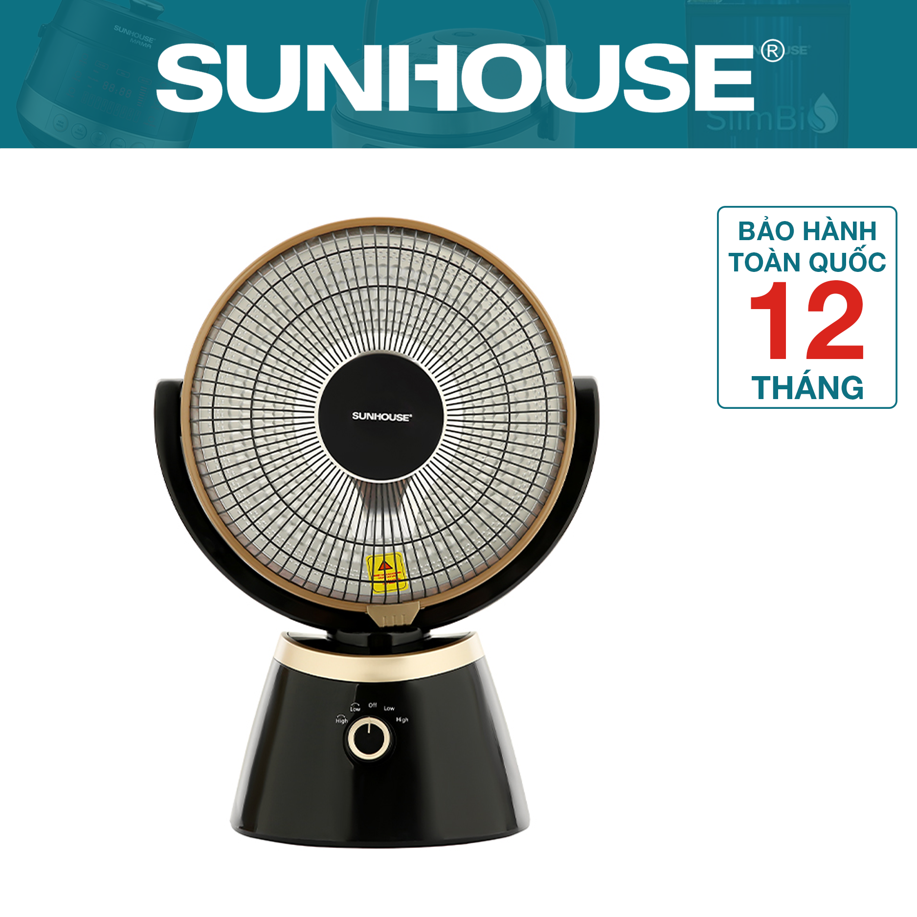 Quạt Sưởi Carbon Sunhouse SHD7008 - Hàng Chính Hãng