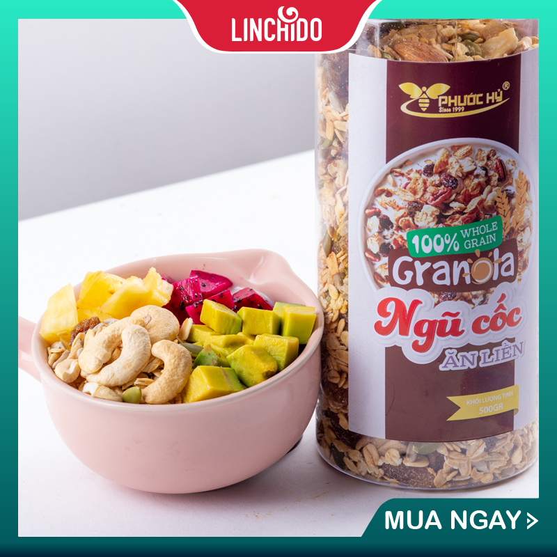 Ngũ cốc ăn kiêng granola sấy không đường được mix 11 loại Hạt &amp; Quả dinh dưỡng EAT CLEAN