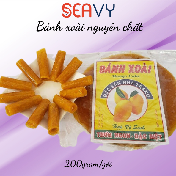 Đặc Sản Nha Trang - Bánh Xoài Nha Trang Nguyên Chất Vị Chua Ngọt Tự Nhiên, Seavy Gói 200g