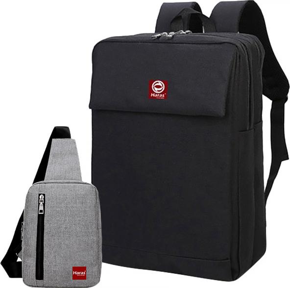 Bộ Balo Laptop + Túi Messenger HARAS HR191HR118 - Xám