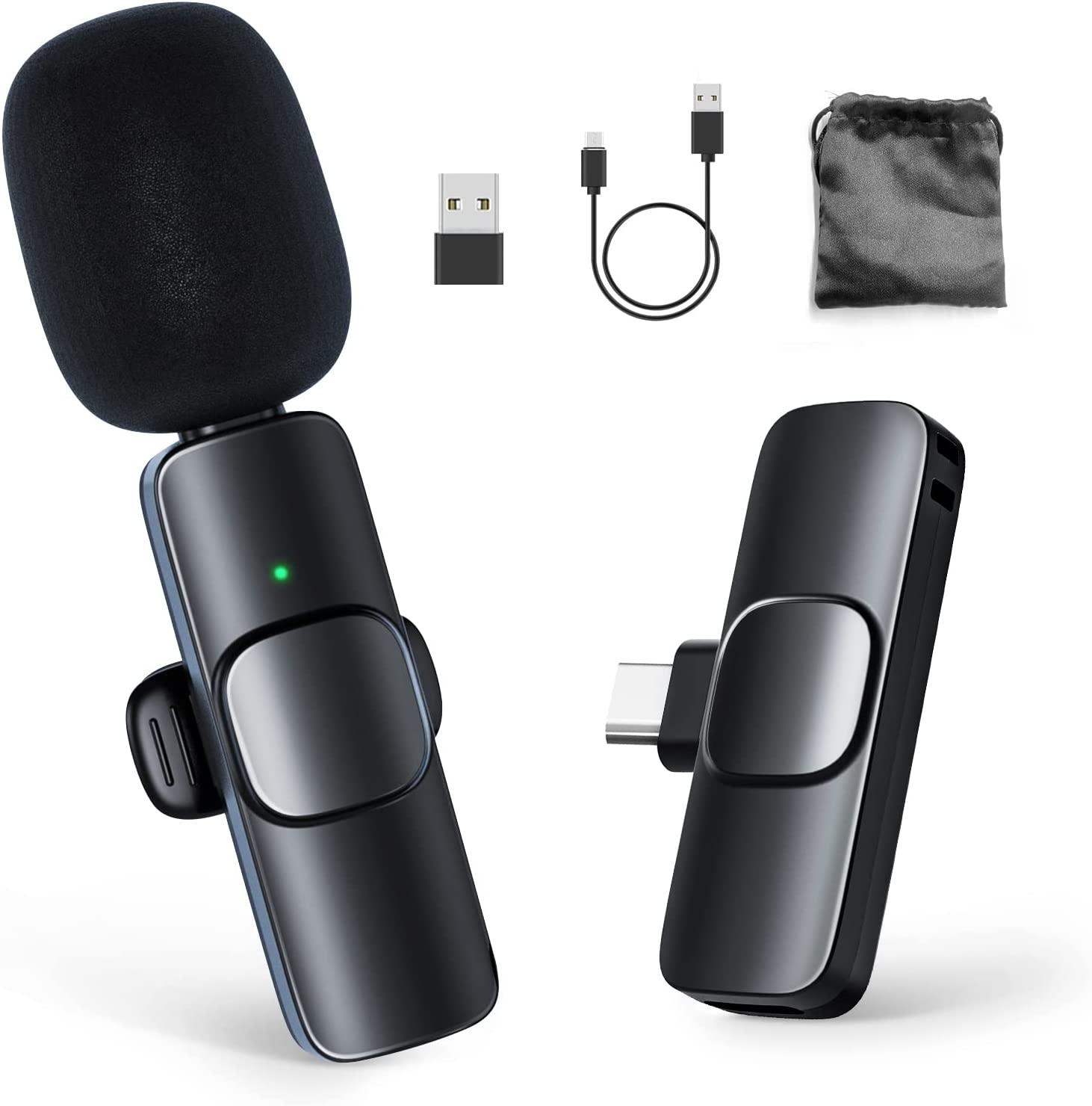 Micrô không dây USB, Micrô Lavalier không dây 2.4GHz , với 1 bộ phát / 1 bộ thu cho không dây-ve áo-micrô-điện thoại thông minh