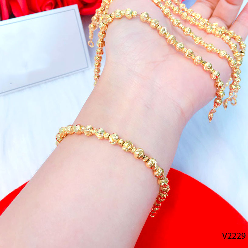 lắc tay nữ bi mạ vàng 24k