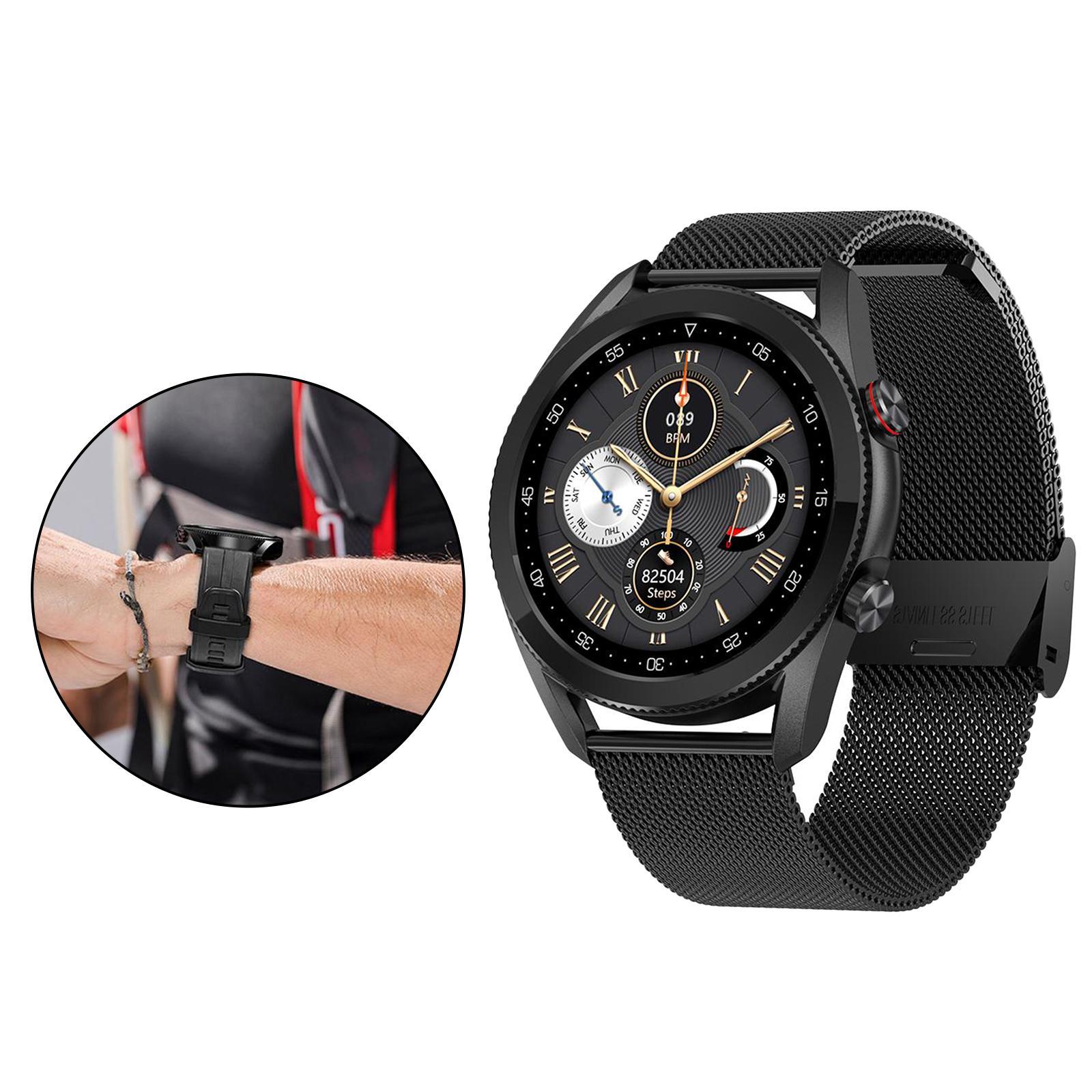 2xL19 IP68 Waterproof Blood Pressure Oxygen Monitor Smart Watch Sport Bracelet Black Steel