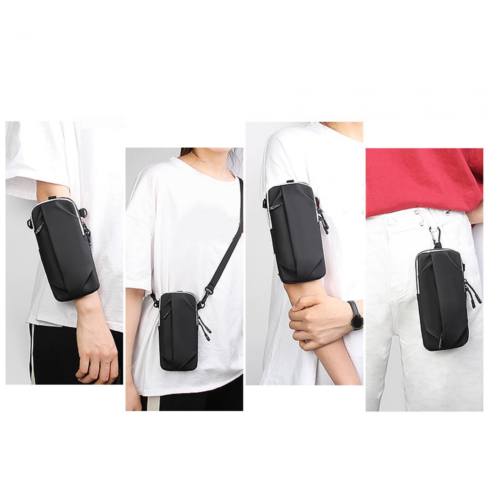 Phone Armband Bag Gym Armbands Bag Phone Holder Pouch Case PU Leather Sports Arm Bag Wrist Pouch for Workout Jogging Exercise