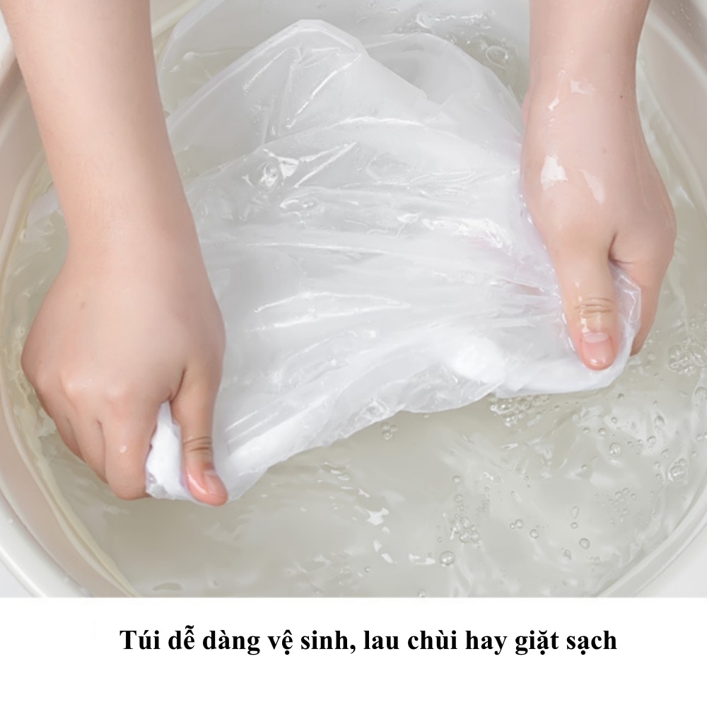 Túi PEVA bọc kín treo quần áo chống bụi bẩn, chống thấm có khoá kéo - Hàng chính hãng