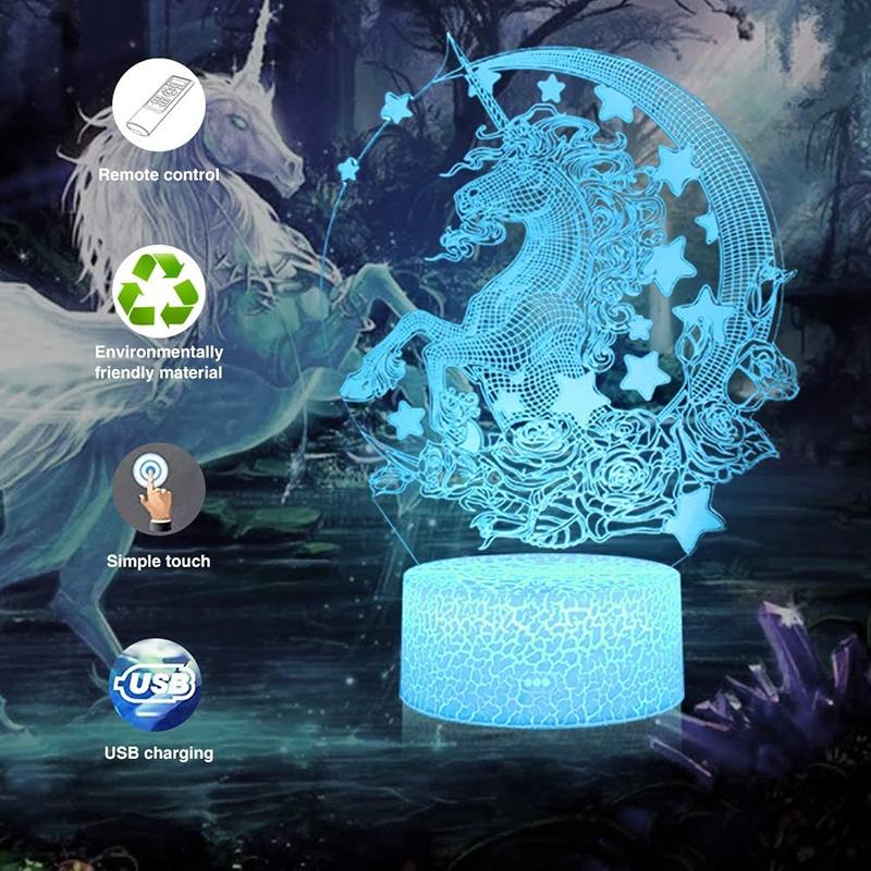 Đèn Ngủ Hình Kỳ Lân 3d Cho Bé