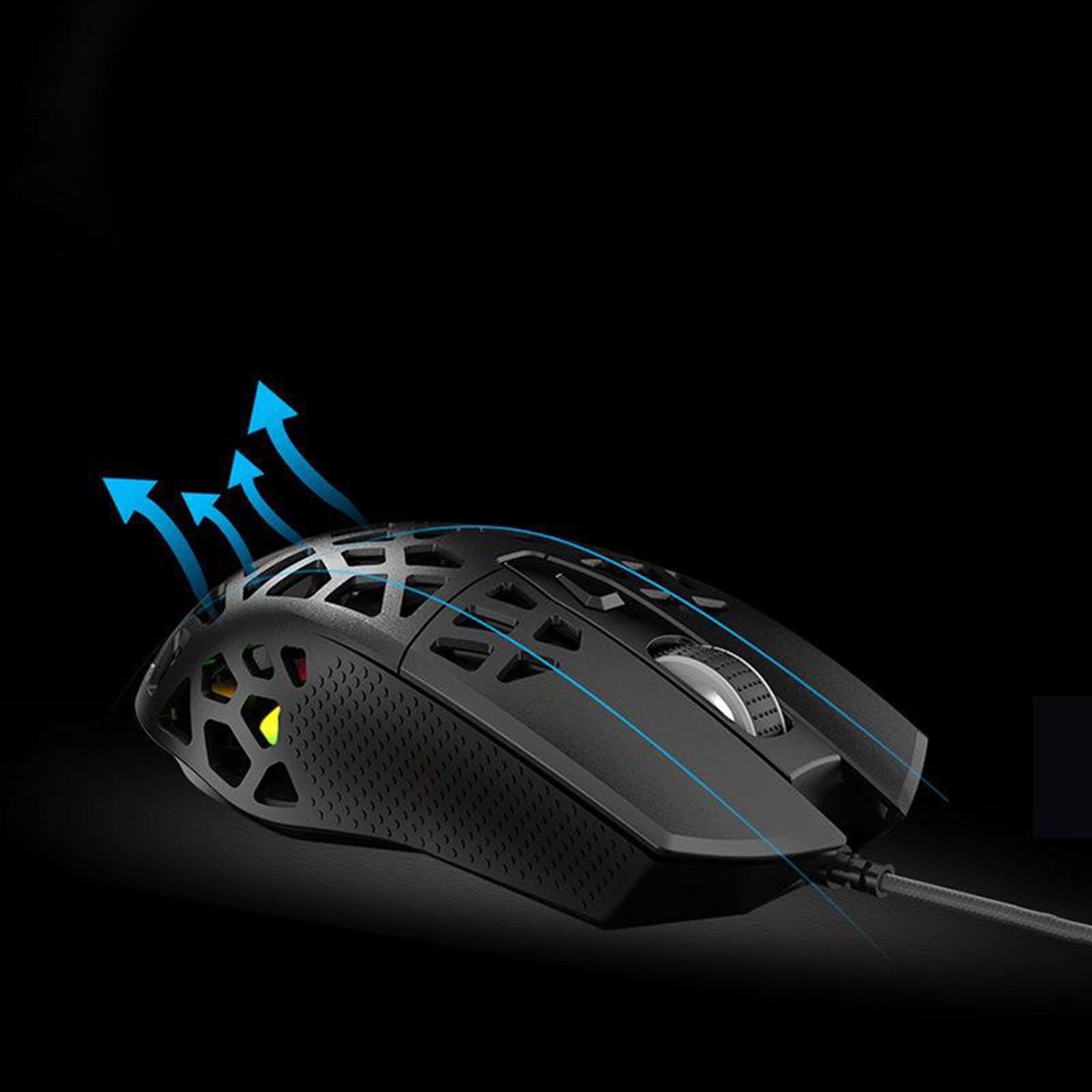 Ultralight RGB Gaming Mouse Wired Honeycomb Design for Computer