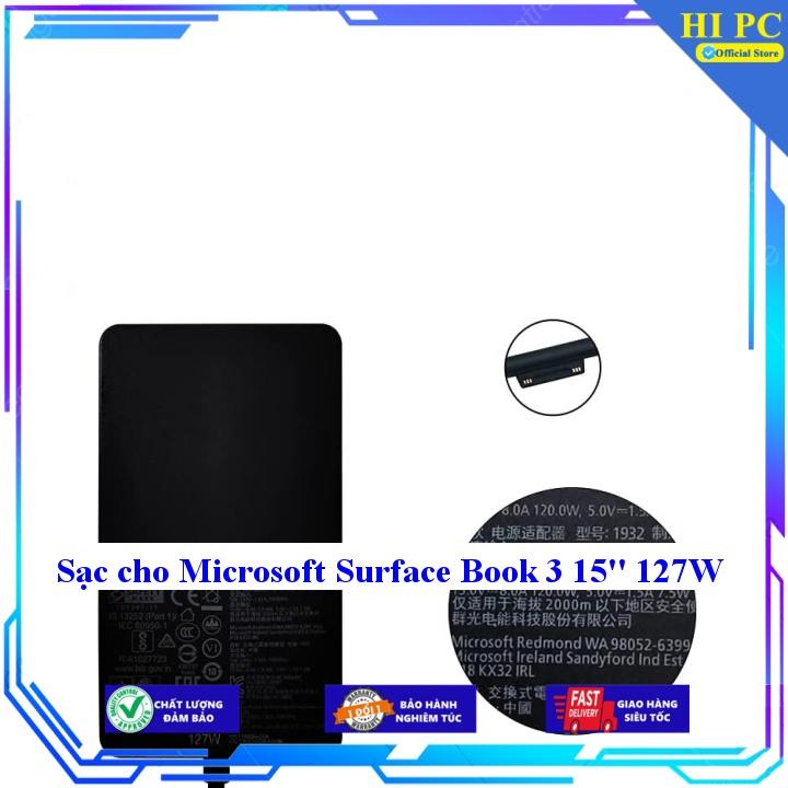 Sạc cho Microsoft Surface Book 3 15'' 127W - Kèm Dây nguồn - Hàng Nhập Khẩu