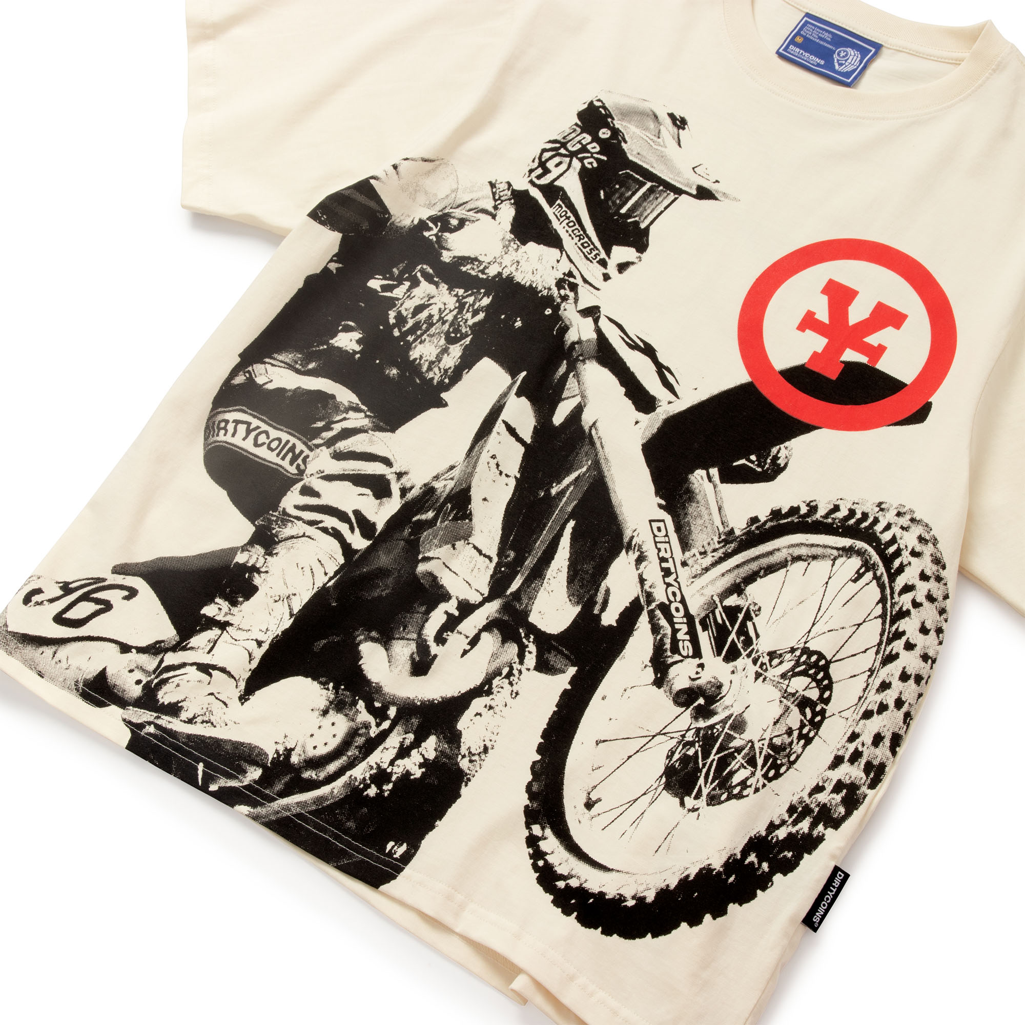 Áo Thun DirtyCoins Motocross Print T-shirt - Cream