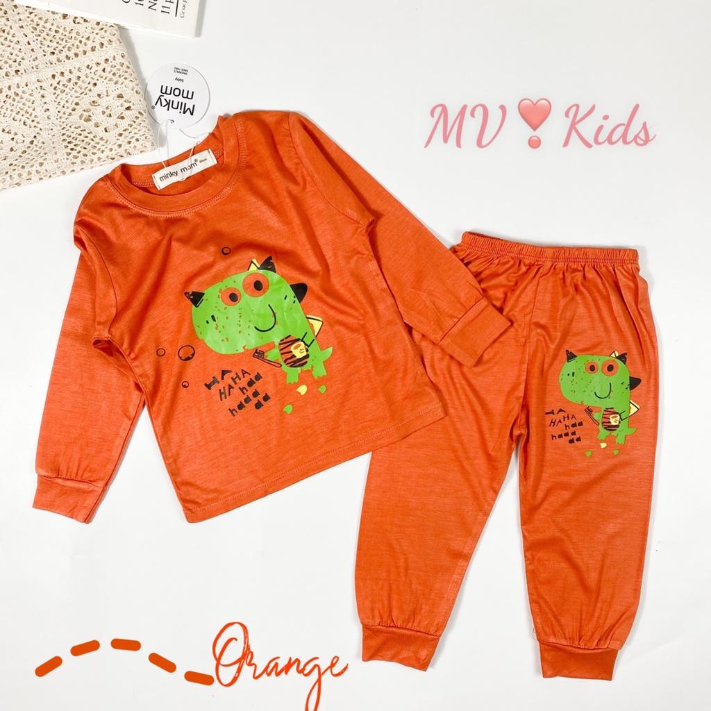 SALE Bộ Quần Áo Bé Gái, Bé Trai Minky Mom Vải Thun Lạnh in hình miu hồng... Dài Tay Cho Bé (MKDTL07)