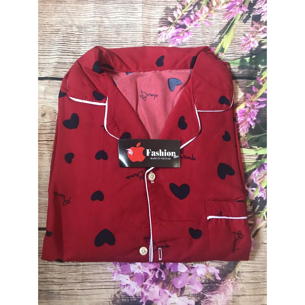 Set Bộ Pijama Tay Dài Quần Dài Vải Kate Thái .