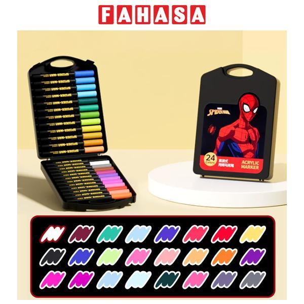 Hộp 24 Bút Lông Màu Acrylic Spider-Man - Ume A60190A1-24