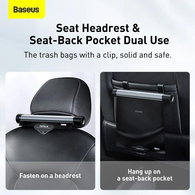 Túi rác có giá treo Baseus có thể gấp gọn treo sau lưng ghế ngồi trên xe hơi- hàng chính hãng