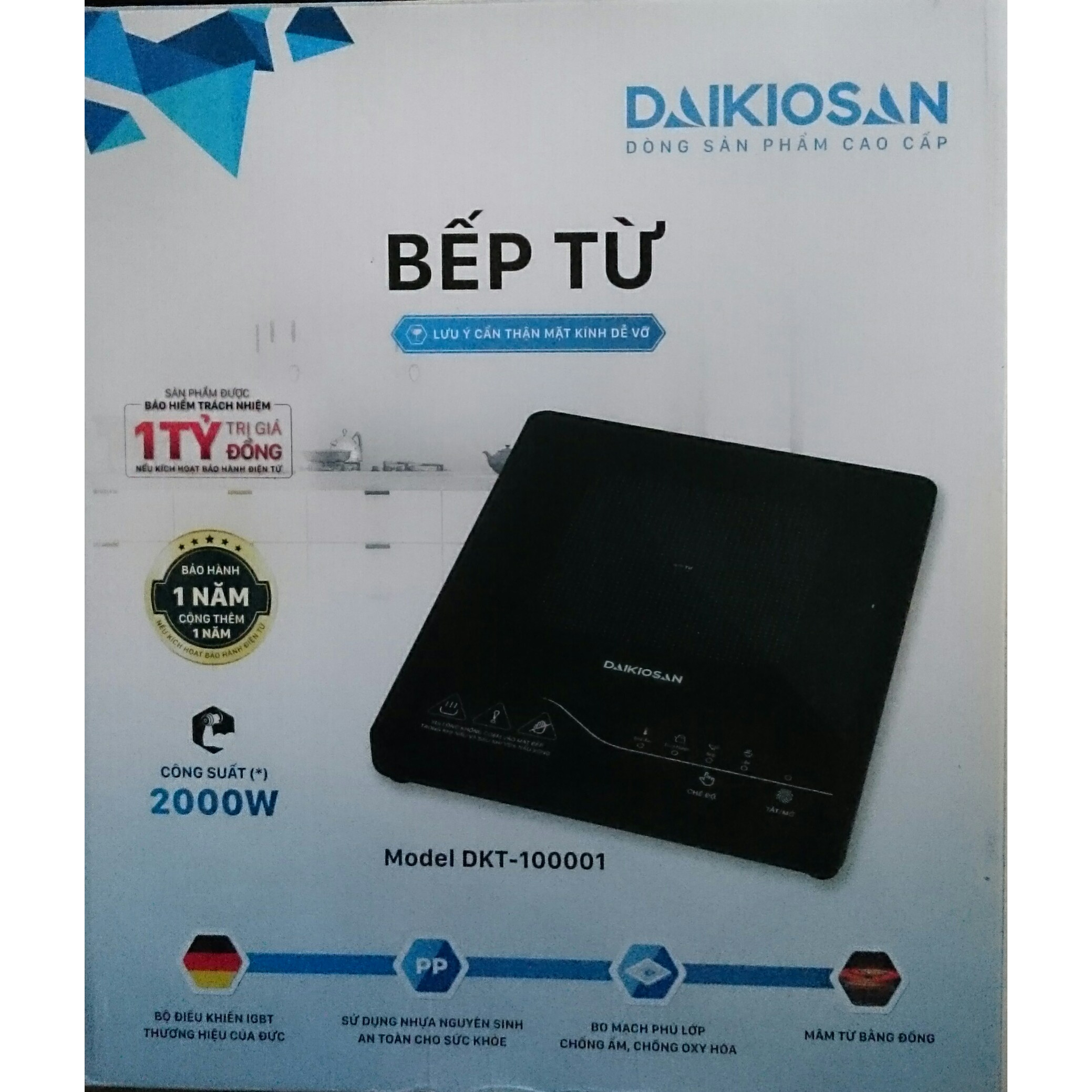 Bếp điện từ Daikiosan DKT - 100001 (Công suất 2000W)/ Hàng nhập khẩu