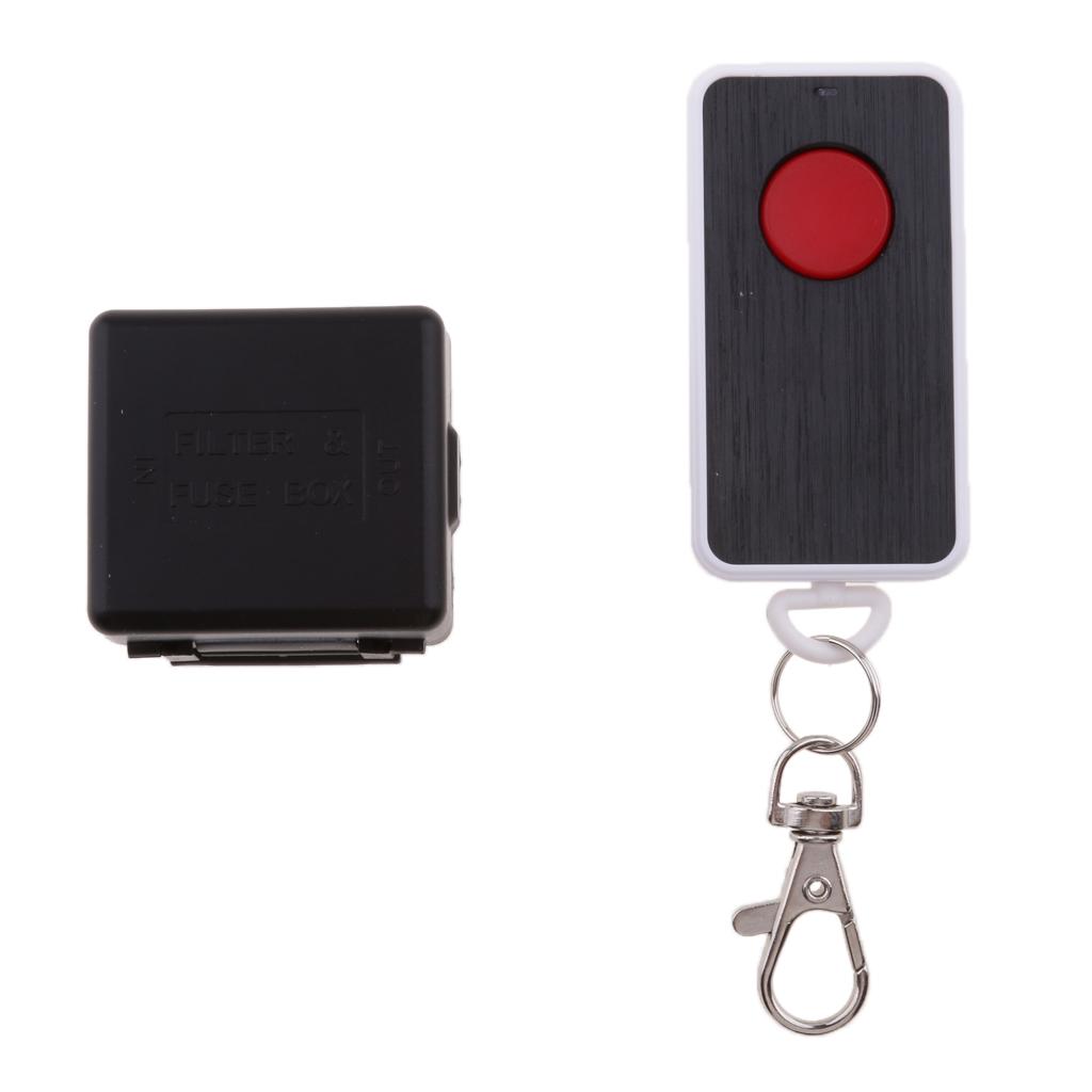 AC 220V Multifunction Wireless Remote Control Switch Relay For Lamp Lock Black