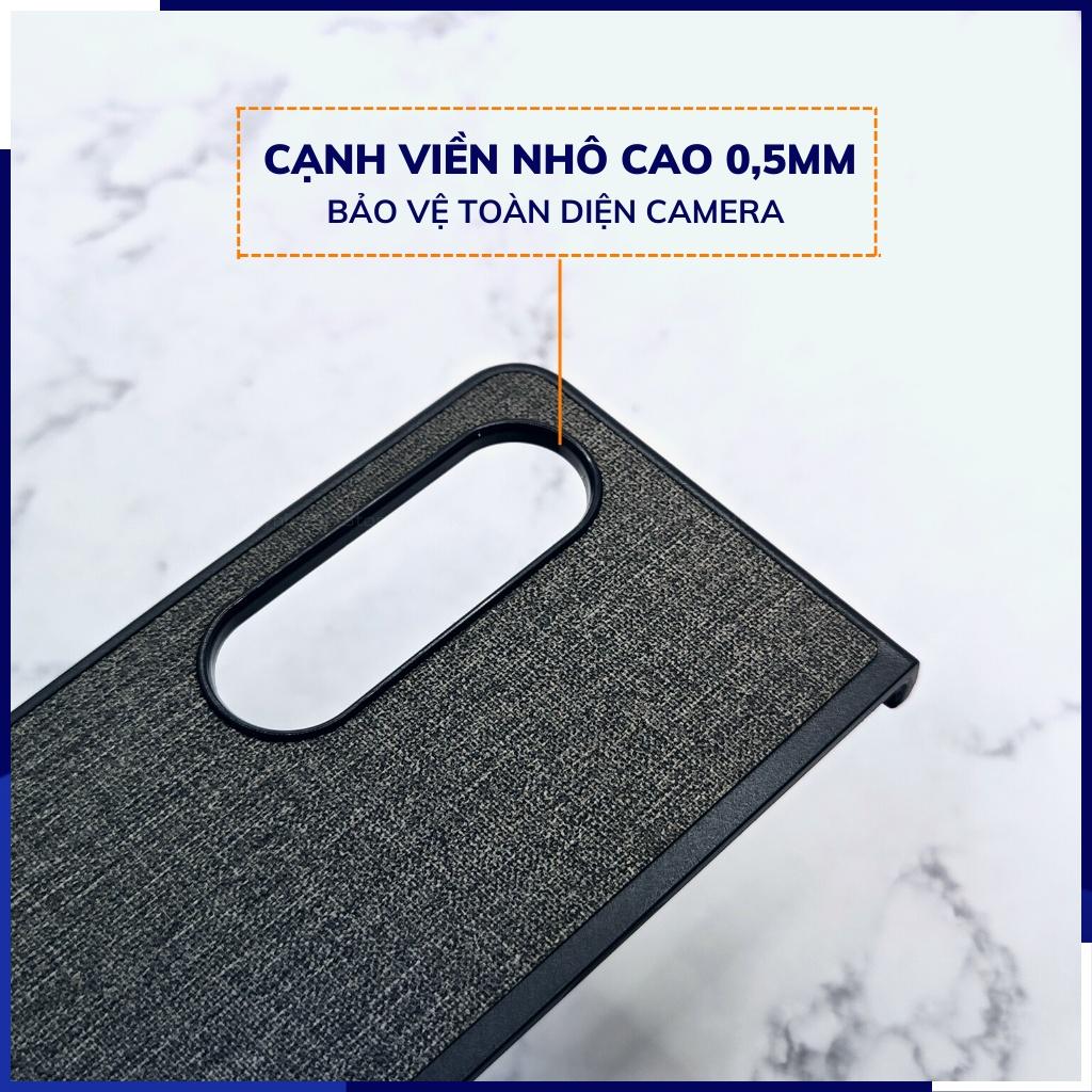 Ốp lưng z fold 4 fold 3 chống vân tay nhựa cứng viền đen vải jean 1 màu phụ kiện điện thoại huỳnh tân store