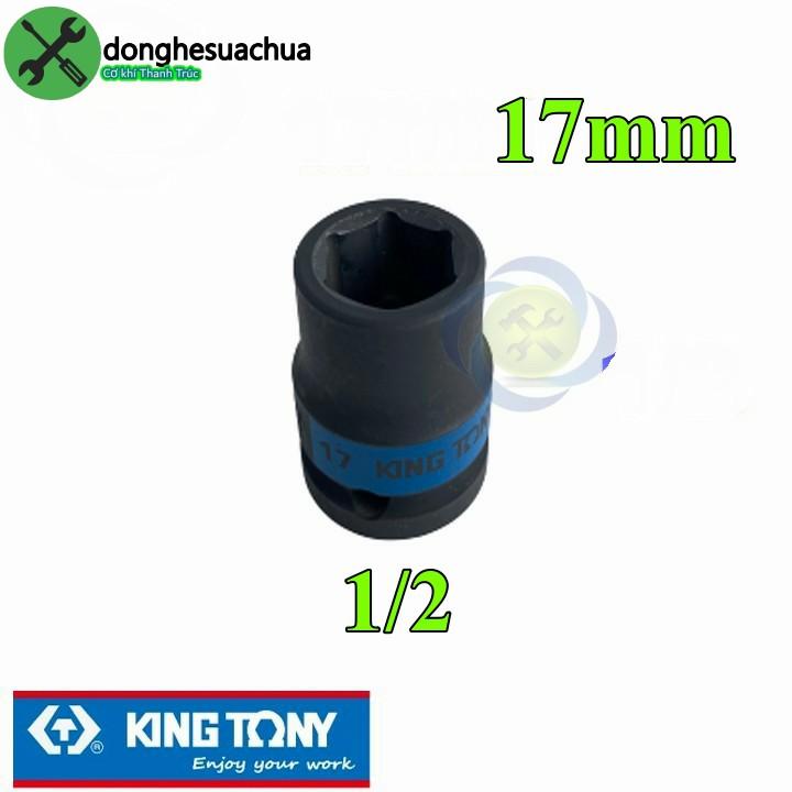 Tuýp 17mm loại 1/2 Kingtony 453517M ngắn 6 cạnh màu đen Mã SP: