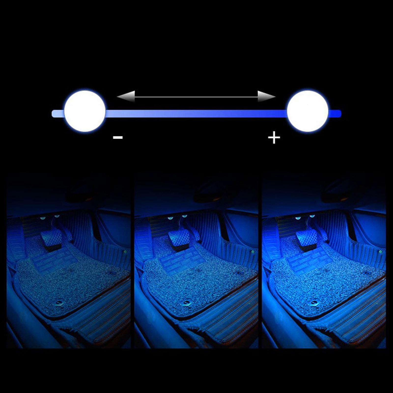 Car Interior Lights 2pcs LED USB 7 Colors RGB Atmosphere Lights Set