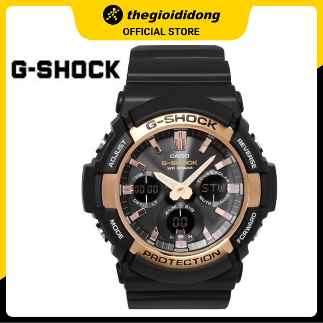 Đồng hồ kim nam dây nhựa G-SHOCK GAS-100G-1ADR Đen - Hàng chính hãng