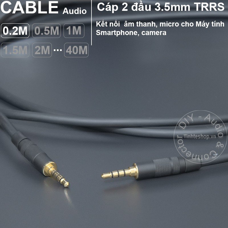 Dây cáp 3.5mm 4 Pin lõi đồng chống nhiễu DIY - 3.5mm 4-pole audio cable