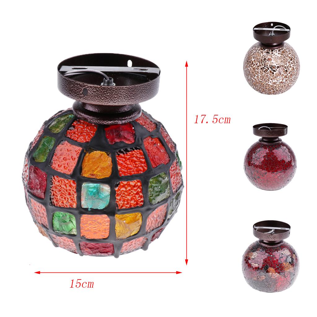 Pendant Lighting Shade For Decoration Cafe Bar With Stained Glass Flower