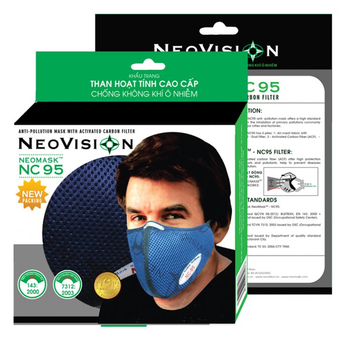 Khẩu trang chống bụi than hoạt tính Neomask NC95
