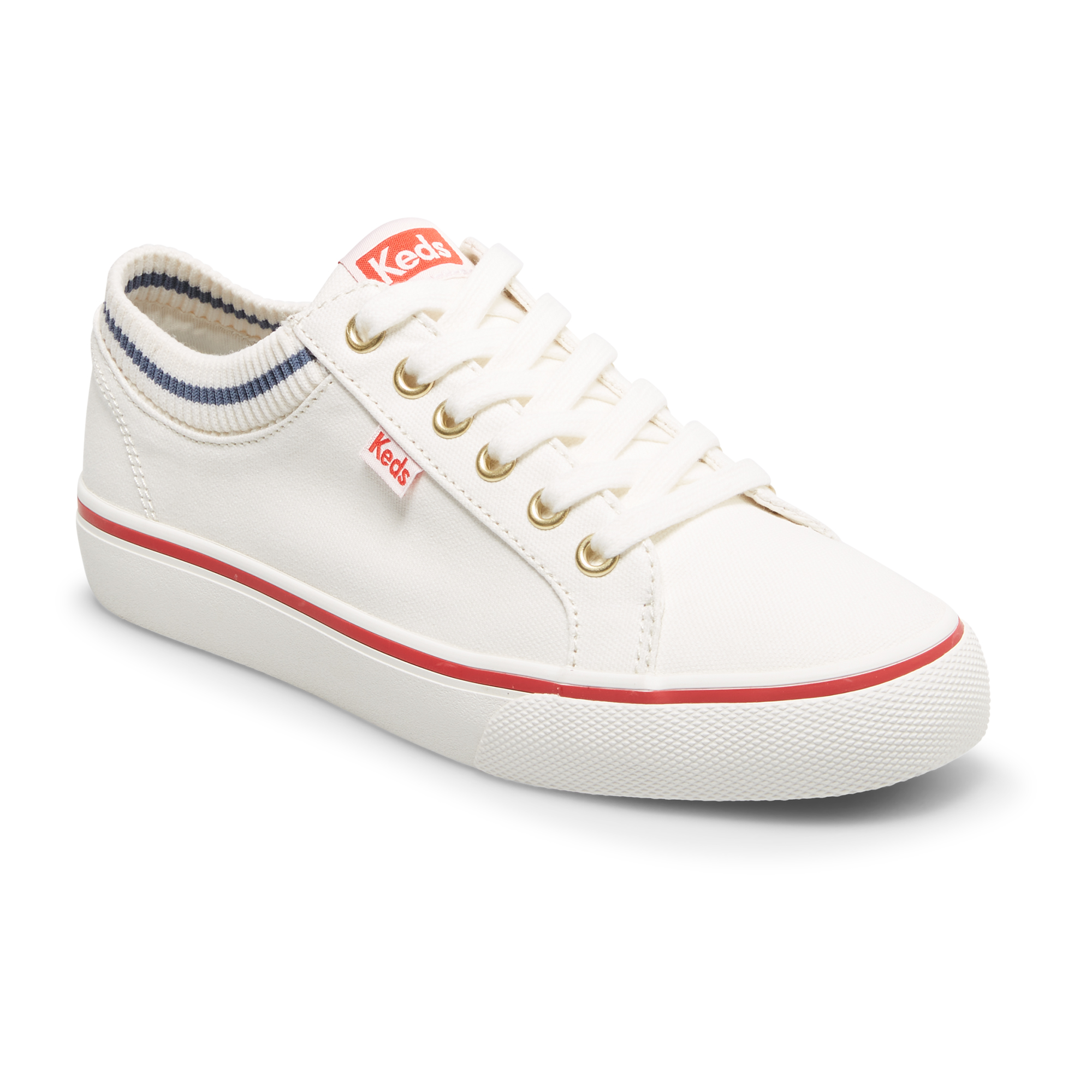 Giày Thể Thao Keds Nữ- Jump Kick Canvas Jump Kick Rib Knit Collar White/Red- KD066428