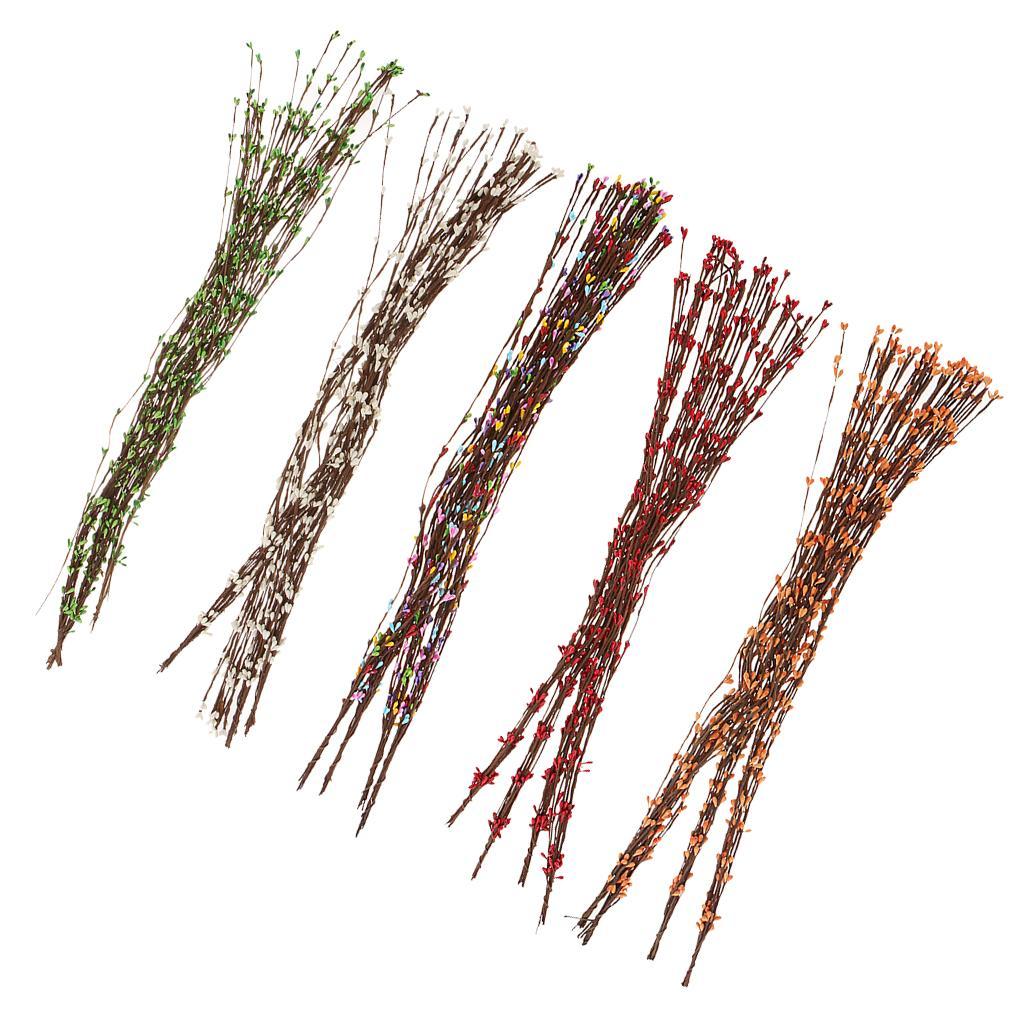 40 Pieces Artificial Pip Berry Garland Primitive Pip Berry Wire Rope Garland Holly Berry Branches DIY Wreath Christmas Holiday Decor 65cm/25.6inch