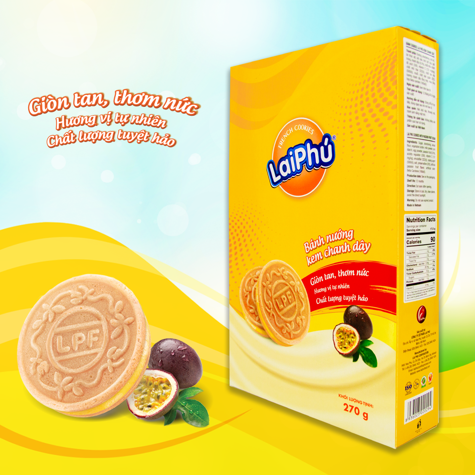 Bánh cookie Lai Phú kem Chanh Dây 270g