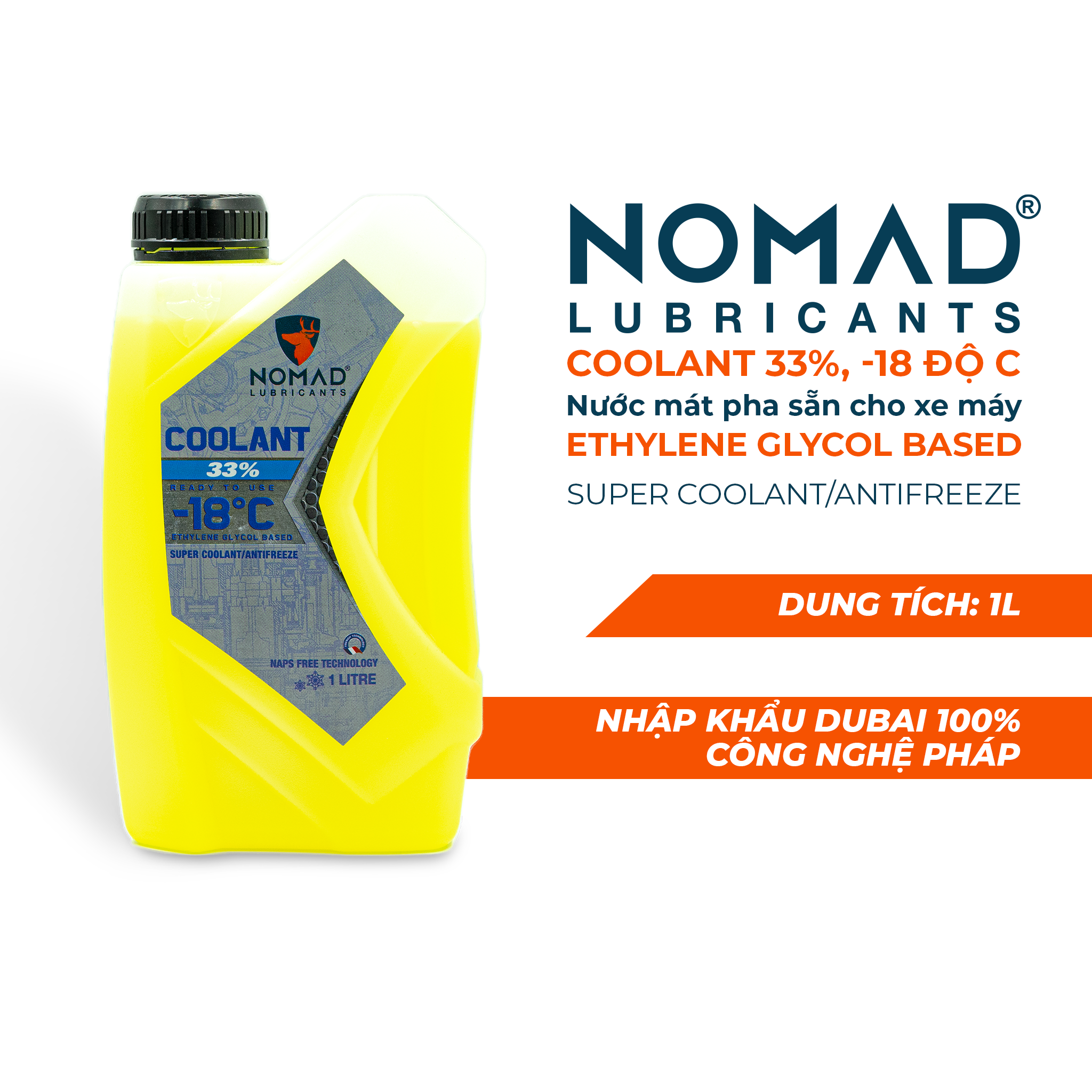 3 LON NHỚT NOMAD 1L - 1.1L - 1.3L DÀNH CHO XE CÔN TAY - TỔNG HỢP TOÀN PHẦN 100% SAE 5W40 - API SN - JASO MA2 TẶNG 1 CHAI NƯỚC MÁT NOMAD 1L PHA SẴN